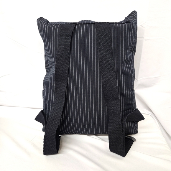 Jean Paul Gaultier Sac A Dos Backpack In Navy Blue And White Pinstripe NWOT - Picture 3 of 8